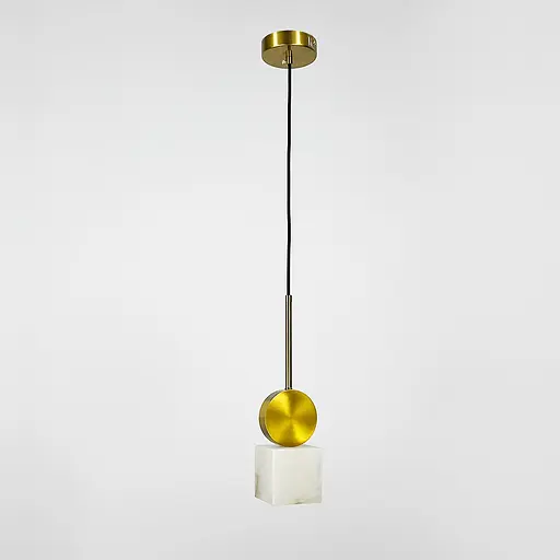 Латунний світильник із білим мармуровим плафоном 9х35 см | Арт. SC 7/1 WT | Line F - фото 7