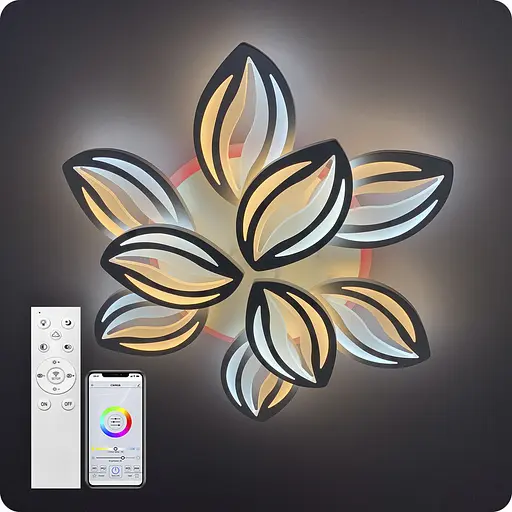 Люстра светодиодная 517 Light 3color с пультом 180Вт Белый (02115) - фото 3