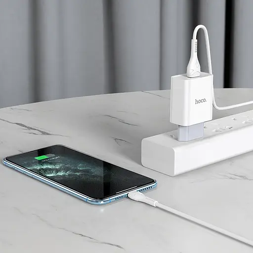 Адаптер сетевой HOCO Asombroso C81A зарядное устройство – сам блок 1USB белый - фото 6