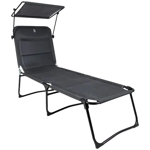 Ліжко розкладне Bo-Camp Sun Lounger With Sunscreen 5 Positions Grey (1304492) (DAS303260) - фото 1