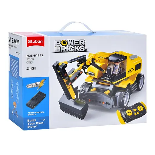 Конструктор Sluban Power Bricks Екскаватор з радіокеруванням на 353 деталі (M38-B1155) - фото 5