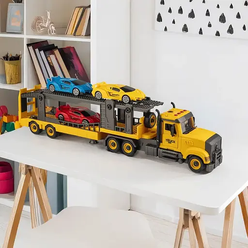 Машинка-конструктор Otamanko Автоконструктор Вантажівка тягач із легковими авто - фото 4