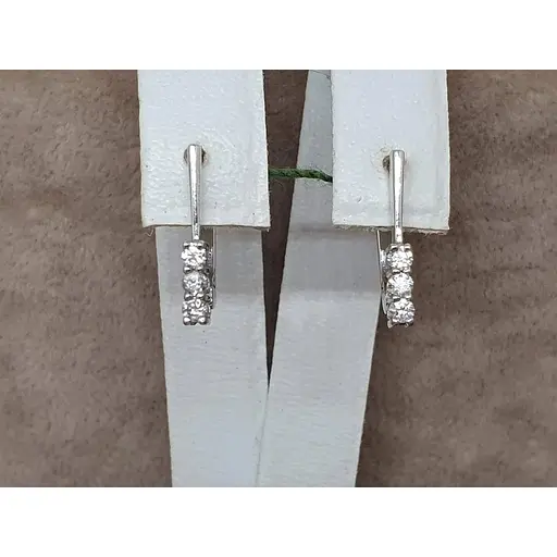 Золоті сережки ЮЗ "Багет" з діамантами. 2812/1 - фото 4