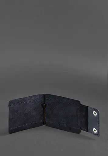 Мужской кожаный портмоне синий 10.0 зажим для денег Crazy Horse - фото 4