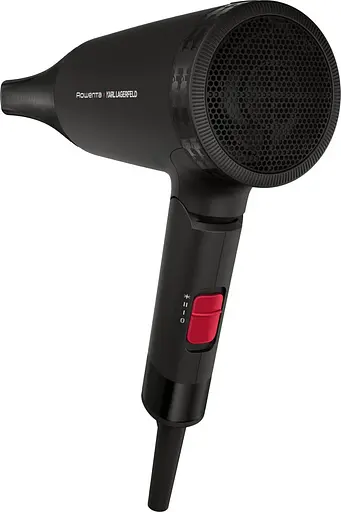Фен Rowenta Karl Lagerfeld Express Style дорожный, 1600 Вт, 2 режима, холодный обдув, складная ручка, черный - фото 3