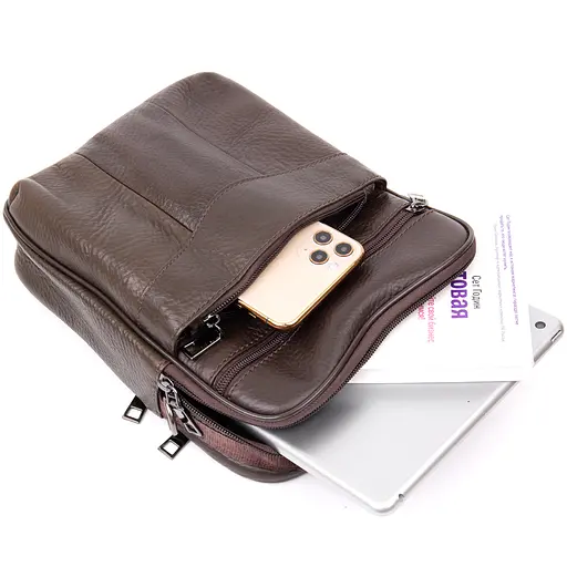 Чоловік шкіряний месенджер Vintage 19х25,5х5,5 см 000158588 - фото 4