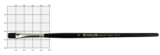 Пензель білка плоска Classic 3016 № 4 коротка ручка Kolos - фото 2