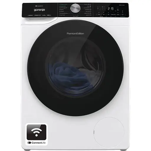 Стиральная машина Gorenje фронтальная 10 кг 1400 A+++ 60 см инвертор дисплей пара Wi-Fi подсветка барабана белый