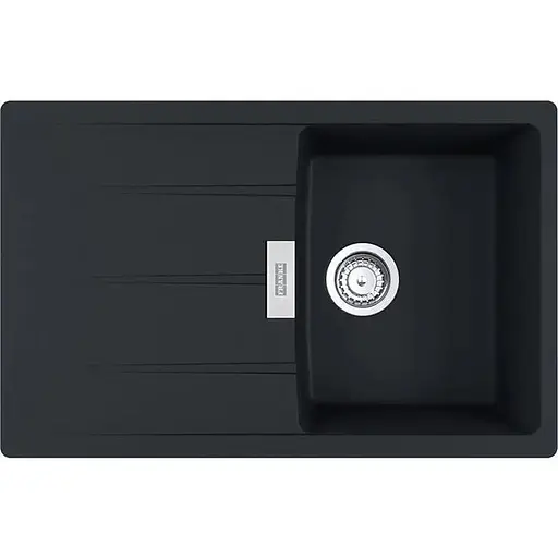 Кухонна мийка Franke Centro, фраграніт, прямокутник, з крилом, 780х500х200мм, чаша - 1, накладна, CNG 611-78, чорний матовий
