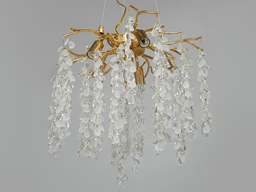 Стильна кришталева люстра Гліцинія з алюмінієвими елементами, 6 ламп - фото 3