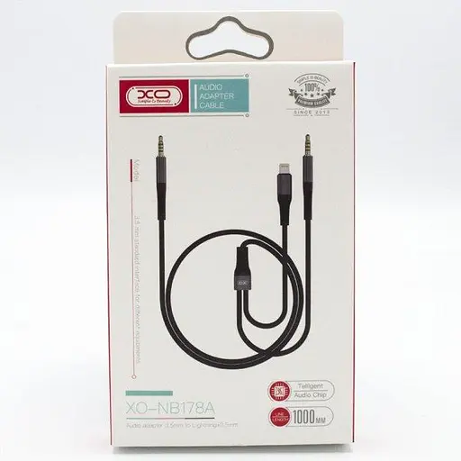 Кабель XO NB178B 2 in 1 audio adapter cable DC3.5 TO DC3.5 + TYPE-C 1 м Чорний - фото 2