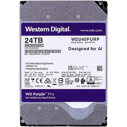 Жорсткий диск 3.5" Western Digital Purple Pro 24 TB SATA 512 MB (Western Digital240PURP) [141202] - фото 3