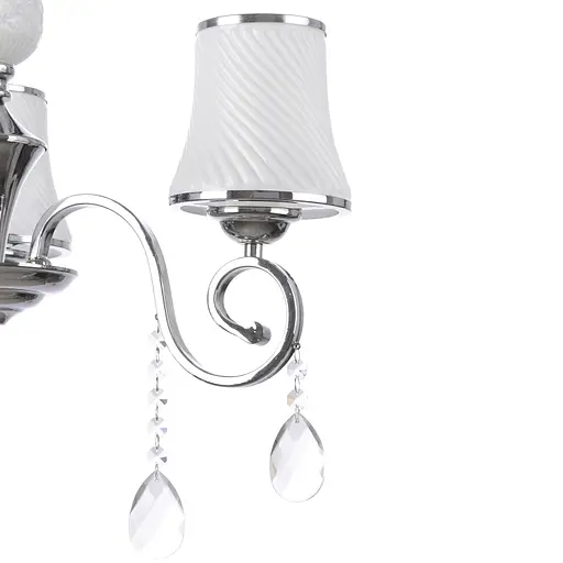 Люстра підвісна Brille кришталева з абажуром E14 40W CH (BCL-384S/3) - фото 6