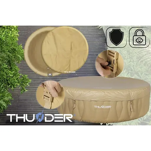 Джакузи-SPA надувная THUNDER LATTE 6-местная серая мебель из ротанга 4 шт. (LATTE-HALF-GRAY) - фото 9