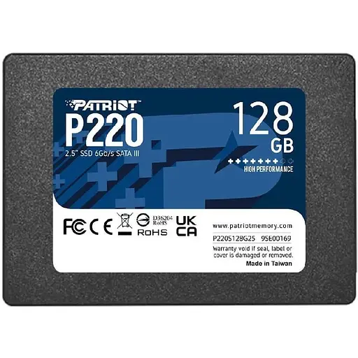 Накопичувач SSD Patriot P220 128GB 2. 5" 7mm SATAIII - фото 1