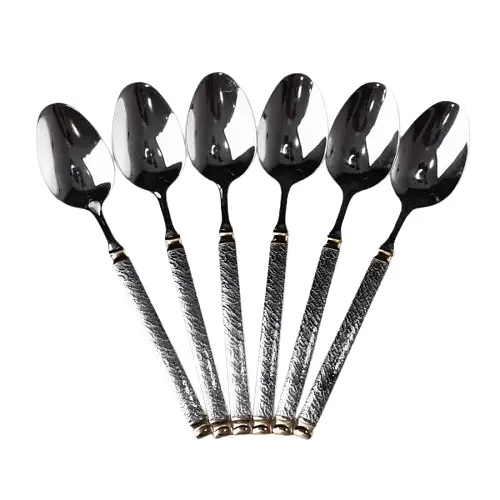 Набор столовых ложек Yiwu 6 штук из нержавеющей стали 21 см ложки столовые приборы классический сервировочный дизайн HP-16978-05 - фото 1