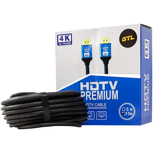 Кабель HDMI (M) - HDMI (M), 10 м, Black, GTL, V2.0 (GTLHMHM10V20BK)