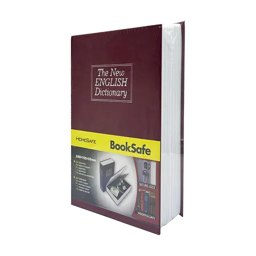 Сейф-книга з ключем для зберігання Sparta KBS-802(Bordo) середня, 24х15,5х5,5 см - фото 1