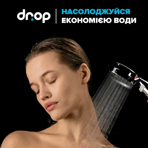 Душевой набор Drop NANO100B+SET (лейка для душа + шланг + крепление), черный - фото 10