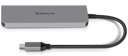 USB-Хаб Real-EL CQ-700 Space Grey UAH (EL123110002) - фото 4