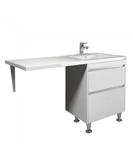 Тумба Мойдодир Wing 60-W з умивальником Rodeo 120 R з крилом над пралкою підлогова Білий - фото 5