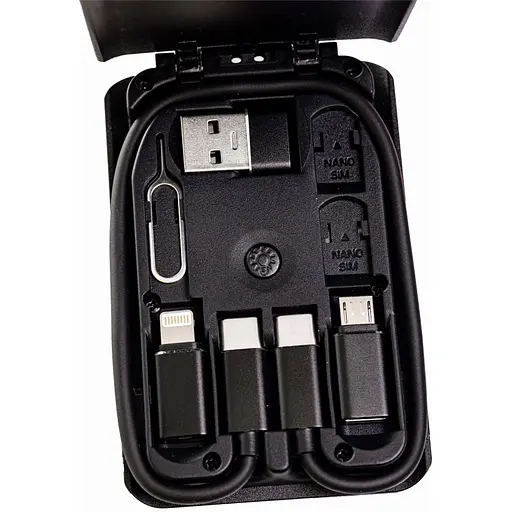 Беспроводное зарядное устройство TheGeneral Flow 15W с набором переходников USB/USB C черное (40070119-01) - фото 4