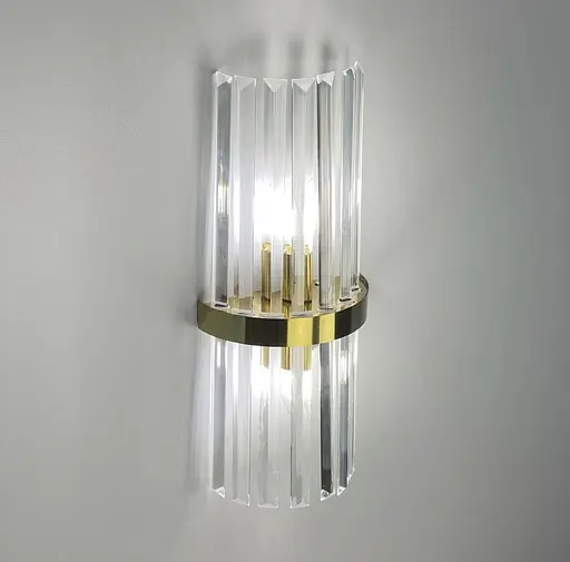 Бра в корпусі латунь з скляними видовженими камінчиками Арт. WS 150/2 AB Line F - фото 6