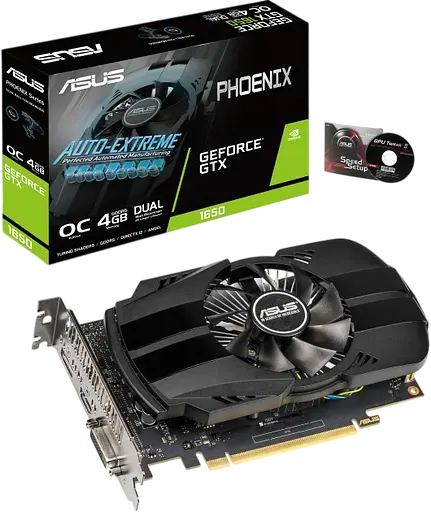 Видеокарта GeForce GTX 1650 4GB Asus Phoenix OC (PH-GTX1650-O4G) Б/У - фото 1