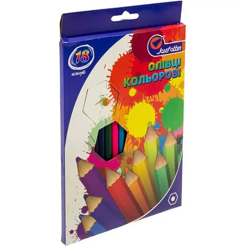 Олівці дерев’яні J. Otten Райдуга, 18 кольорів