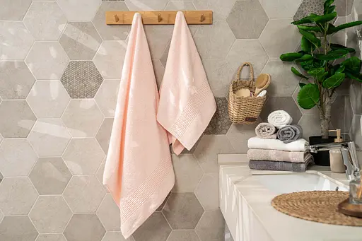 Набор полотенец махровых Ardesto Lotus 50х90 см 70х140 см 2 шт. 100% хлопок пудровый (ART2357PW)  - фото 8