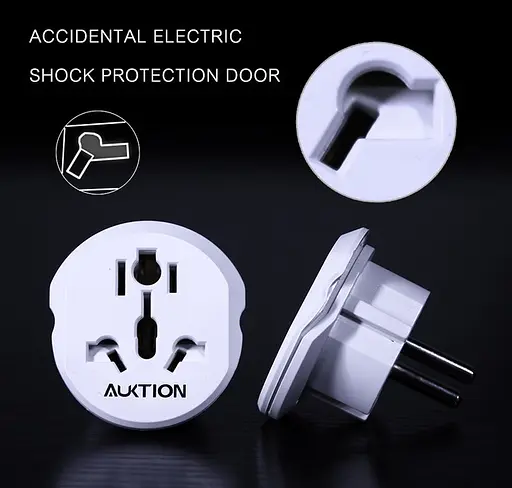 Переходник адаптер Aukey с вилкой AU US UK CN на EU розетку 16 А 3500W - фото 4