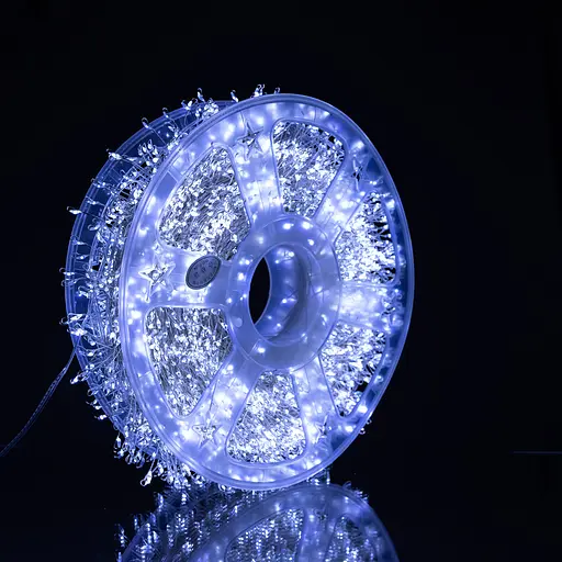 Новорічна гірлянда кімнатна роса Garlando D1500L50MGW 50 м 1500 LED Хвойна лапа зелений провід Біле сяйво  - фото 3