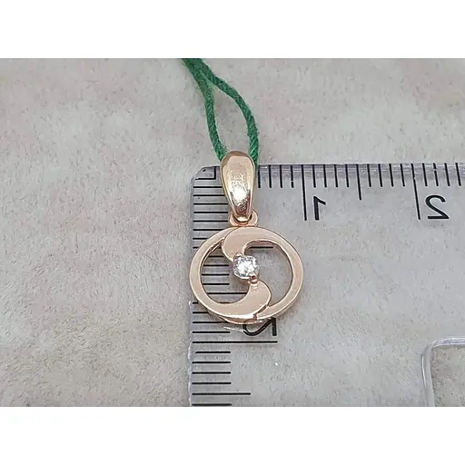 Золота підвіска ЮЗ "Багет" з діамантом. S31032 - фото 3