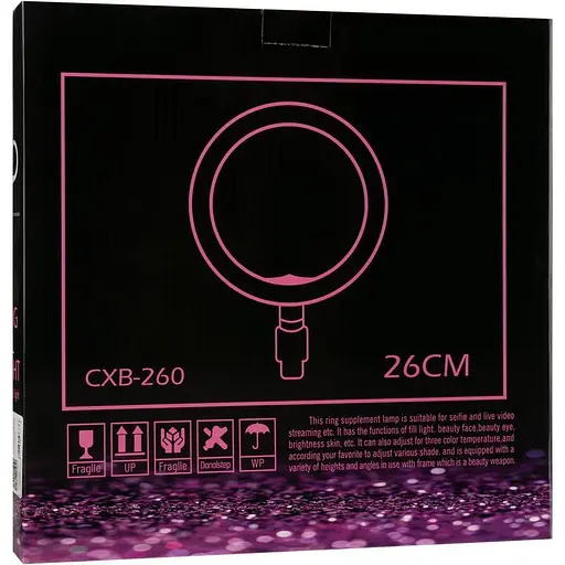 Кольцевая лампа для фото CXB-260 26 см - фото 4