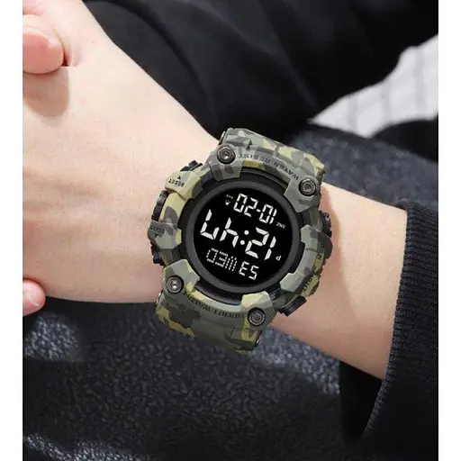 Тактические водостойкие кварцевые часы Skmei Kamo Green - фото 6