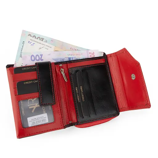 Гаманець жіночий шкіряний Rovicky 1509 GOAN маленький червоно-чорний - фото 2