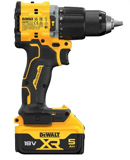 Дриль-шуруповерт DeWalt акумуляторний безщітковий ударний з АКБ та ЗП DCD799P2T - фото 5