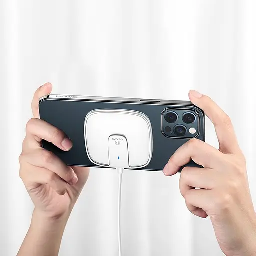 Зарядний пристрій Qi USAMS Ultra-thin Magnetic Fast Wireless Charger With Cable US-CD153 білий - фото 5