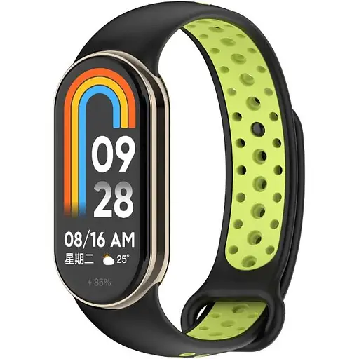 Ремінець DK CDK для Xiaomi Mi Smart Band 9 Silicone Sport Band Nike (015815) (black / green) - фото 3