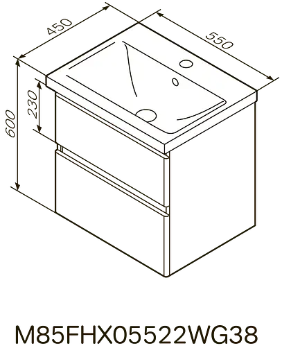 Тумба подвесная AM.PM X-Joy 55 см с умывальником M85-FHX0552-WC0552WG38 - фото 9