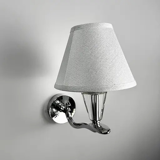 Бра з білим абажуром та прозорим кришталем Line F S 609/1 N CH - фото 1