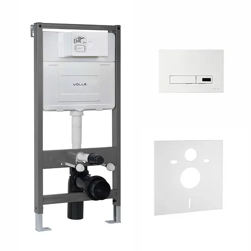 Інсталяція для унітазу Volle Master Evo Sensor 4в1 (інсталяція, кріплення, прокладка, клавіша Largo Evo Sensor) blanco 2220.010305, Білий - фото 1