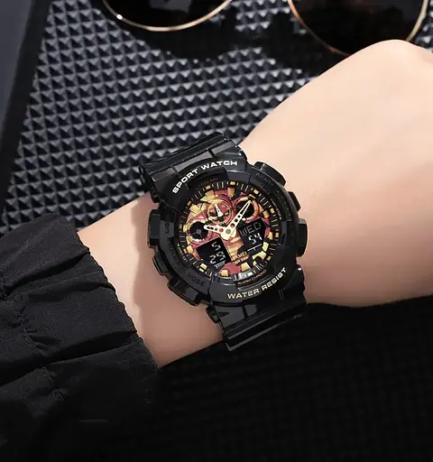 Годинник чоловічий наручний Skmei 1832 (Чорний з золотом та червоним) - фото 5