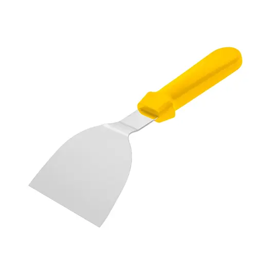 Шпатель скребок лопатка для теста из нержавеющей стали с пластиковой ручкой 25 см, Kitchen Master Желтый 85762 - фото 5