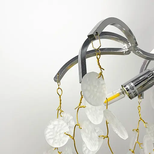 Бра в срібному кольорі з білими пластинами Line F YG 28 CH-WH - фото 3