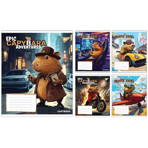 Зошит учнівський "Капібара Epic Capybara" Yes 767791 12 аркушів 1 шт. в асортименті - фото 1