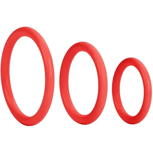 Ерекційне кільце CalExotics Tri-Rings 3 шт червоний - фото 1