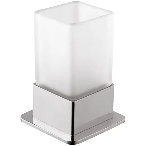 Склянка з тримачем Bemeta Square Plaza 140110061 білий - фото 1