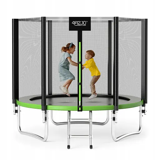 Батут с наружной сеткой 4FIZJO Classic 8FT 252 см Black/Green (P-5907739314123) - фото 1