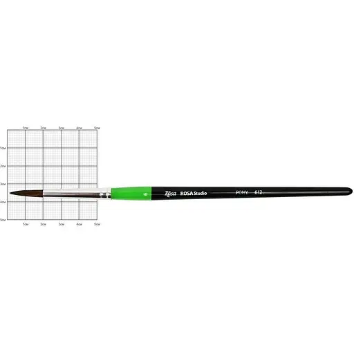 Кисть пони круглая 612 №6 короткая ручка Rosa Studio [CD]